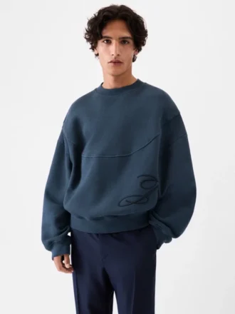 Bluza z literą J Koszulka z haftowanym monogramem