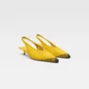 Niskie Cubisto Banane Tkane czółenka z paskiem