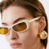 Okulary przeciwsłoneczne Capri Prostokątne okulary przeciwsłoneczne w stylu „cat-eye”