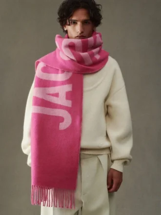 Szalik Jacquemus Szalik z frędzlami i logo